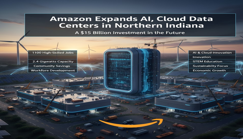 Amazon to Expand AI, Cloud Data Centers in Northern Indiana
