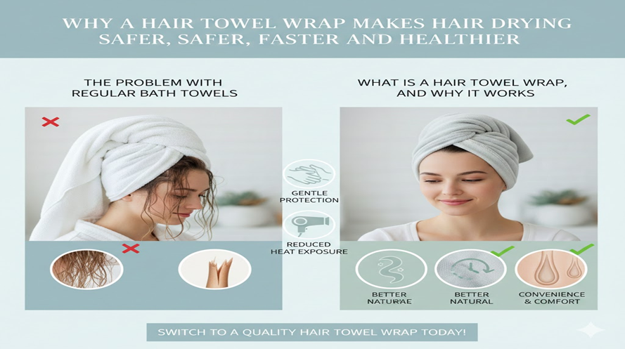Why a Hair Towel Wrap Makes Hair Drying Safer, Faster, and Healthier