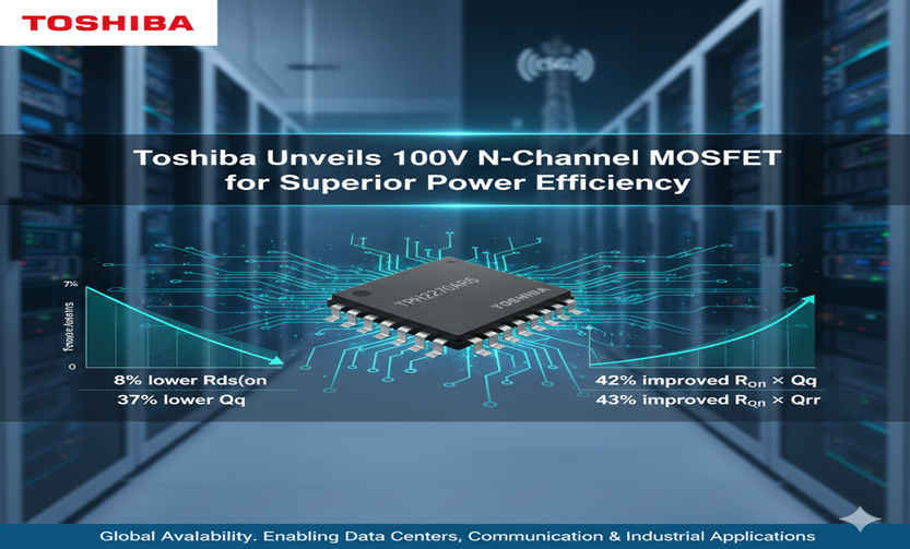 Toshiba Unveils 100V N-Channel MOSFET for Superior Power Efficiency